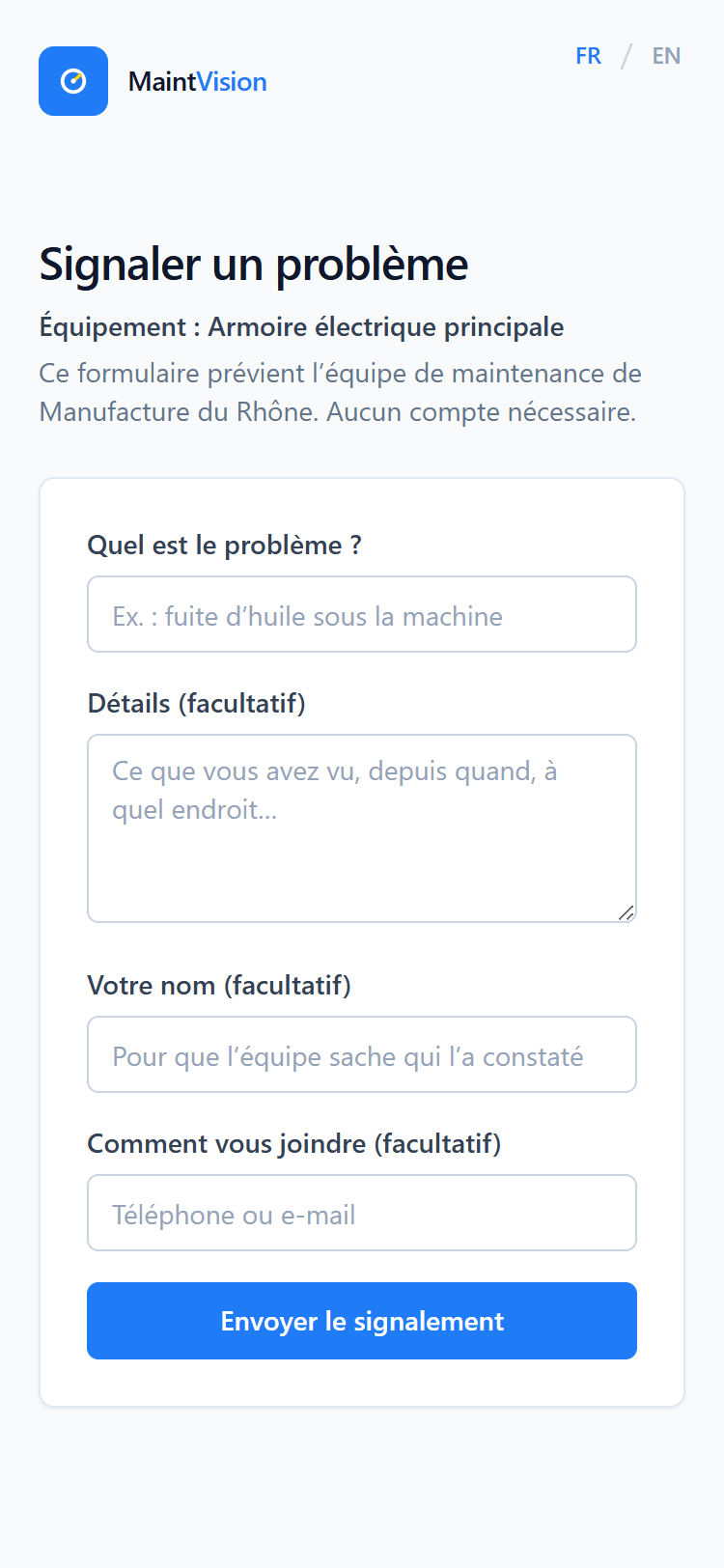 La panne se signale d’un scan, sans compte